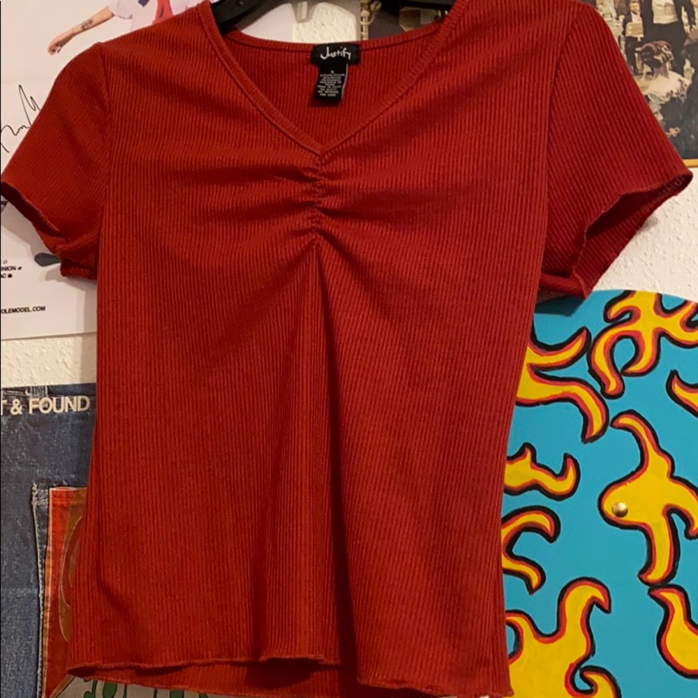waffle knit top